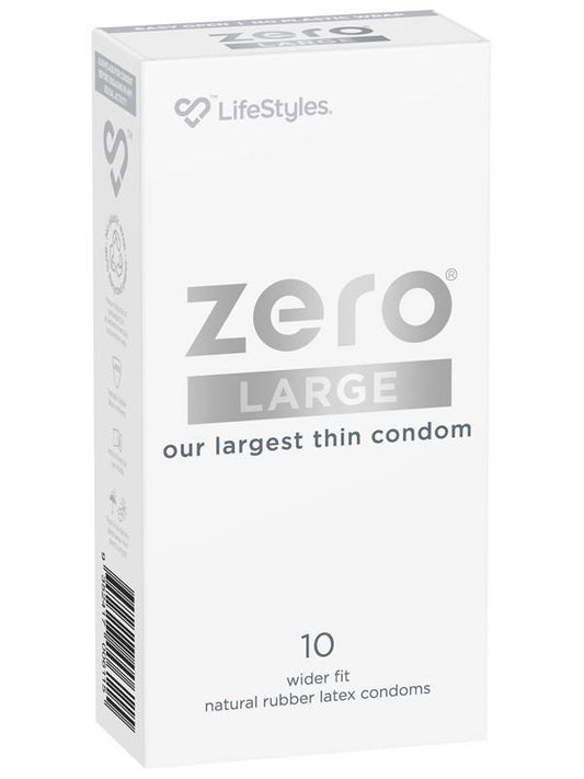 Lifestyles Zero Large Comfort Fit Thinnest Condoms 10 Pack - Condoms