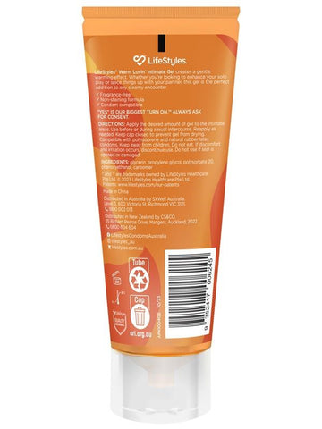 Lifestyles Warm Lovin Warming Intimate Gel 80ml - Delay and Excite Sprays