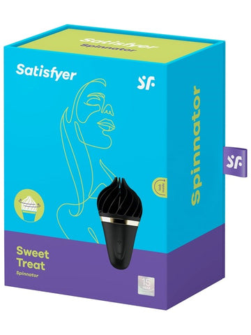 Satisfyer Sweet Treat Silicone Clitoral Vibrator Black / Gold - Clit Ticklers and Pulsators