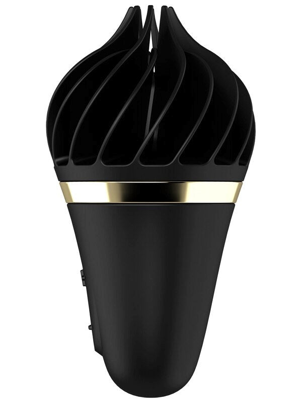 Satisfyer Sweet Treat Silicone Clitoral Vibrator Black / Gold - Clit Ticklers and Pulsators