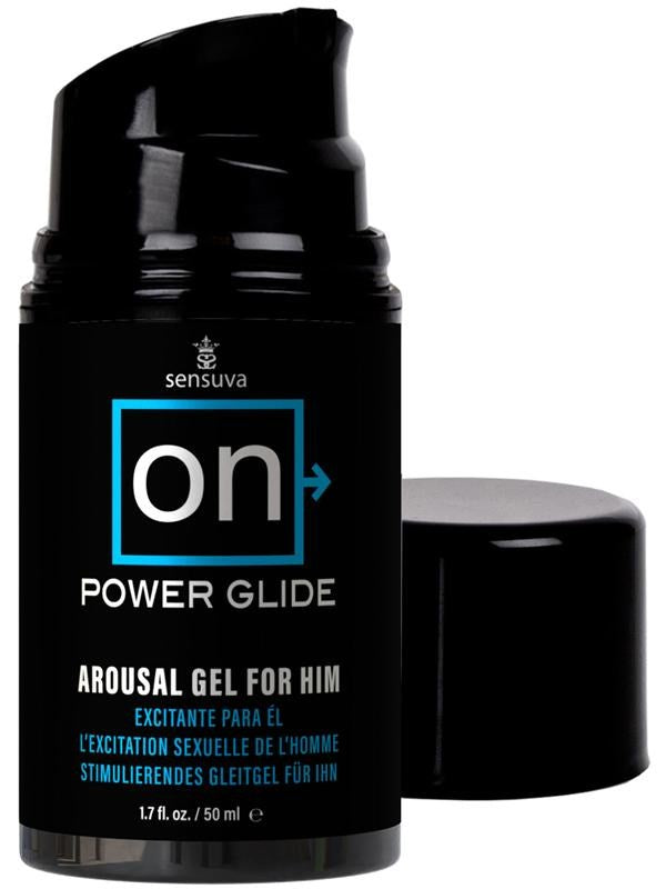 Sensuva On Power Glide Arousal Gel For Him 50ml - Delay and Excite Sprays