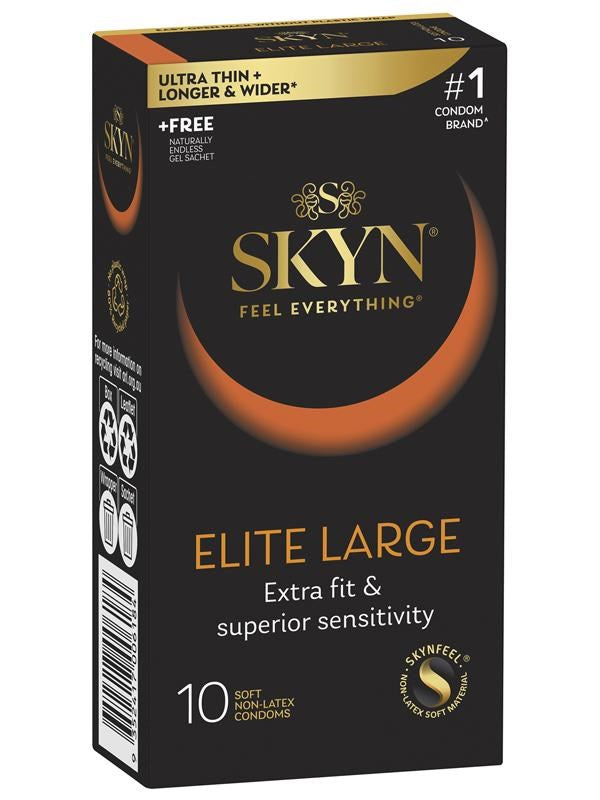 Skyn Elite Soft & Comfortable Large Condoms 10 Pack - - Condoms