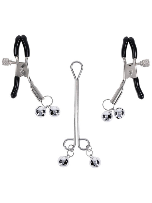 Sex and Mischief Shadow Bell Nipple and Clit Jewelry - Nipple and Clit Clamps