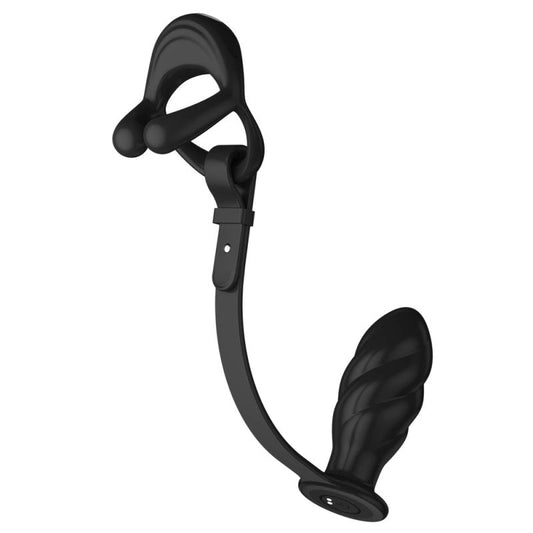 BDStyle Silicone Vibrating Cock Ring with Thread Anal Vibrator - Vibrating Cock Rings