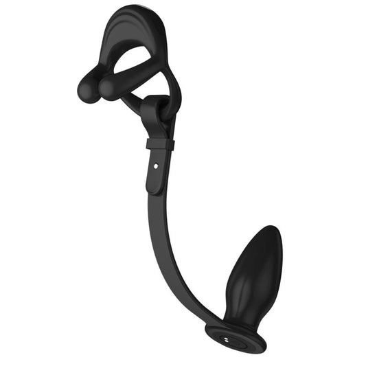 BDStyle Silicone Vibrating Cock Ring with Anal Vibrator - Vibrating Cock Rings