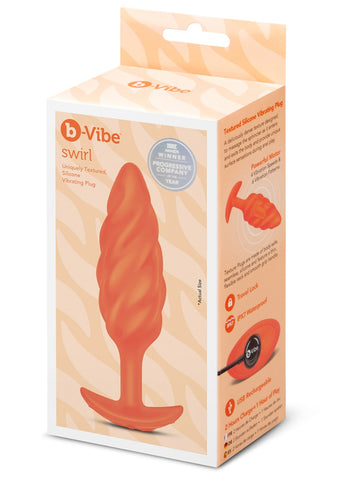 Swirl Texture Rechargeable Anal Plug by B-Vibe