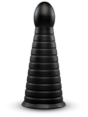 Cone 10 Inch Tapered & Ribbed Suction Cup Dildo by B-Vibe