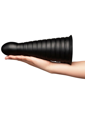 Cone 10 Inch Tapered & Ribbed Suction Cup Dildo by B-Vibe