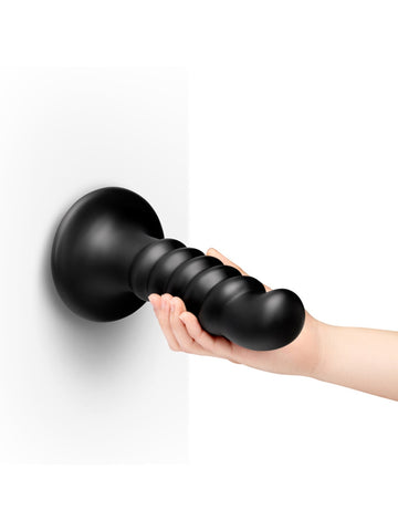 Krush 9.5 Inch Curved & Ribbed Suction Cup Dildo by B-Vibe