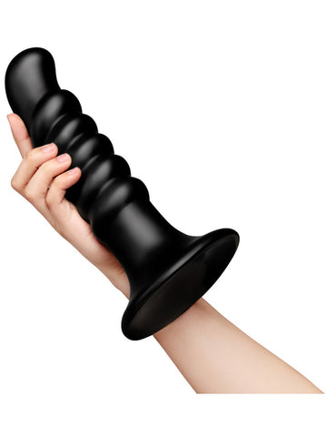 Krush 9.5 Inch Curved & Ribbed Suction Cup Dildo by B-Vibe