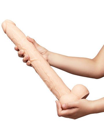 B-Vibe Bone 17 Inch Deep-Insert Dildo With Realistic Balls