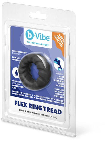 Flex Ring Tread Mens Silicone Cock Ring by B-Vibe
