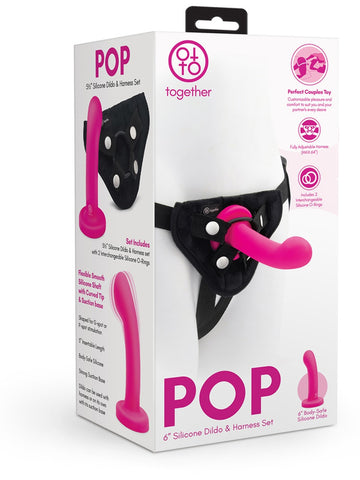 Pop 5.5 Inch Silicone Dildo and Harness Set by Together