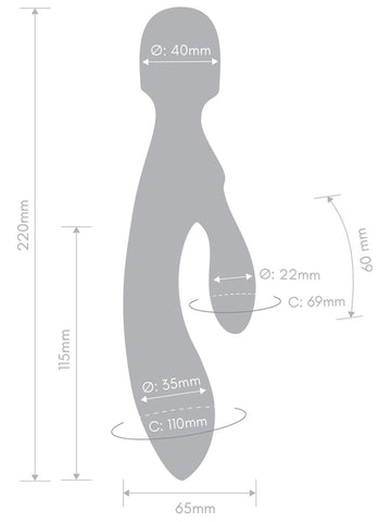 Tri Delight Dual-Ended Wand Rabbit Vibrator by Together
