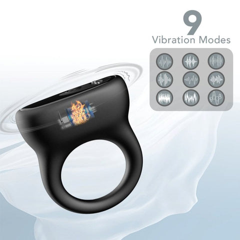 BDStyle 9 Functions Wireless Silicone Vibrating Love Ring - Vibrating Cock Rings
