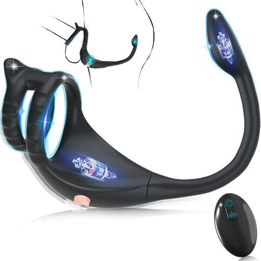 BDStyle App Smart Dragon Knight Mens Cock Ring With Tail - Vibrating Cock Rings