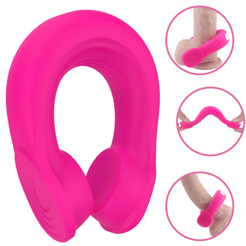 S-Hande Headset Multi Functions Vibrating Cock Ring Pink - - Vibrating Cock Rings