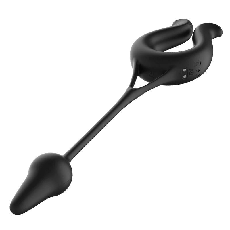 S-Hande Nicole Vibrating Cock Ring With Anal Plug - - Vibrating Cock Rings