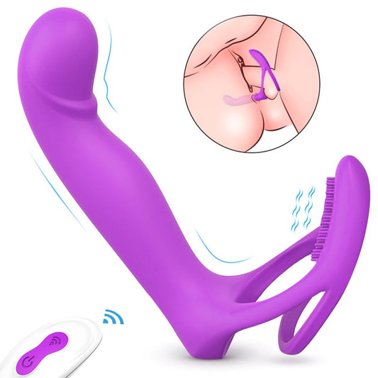 S-Hande Lorna Vibrating Cock Ring With Butt Plug Purple - Vibrating Cock Rings