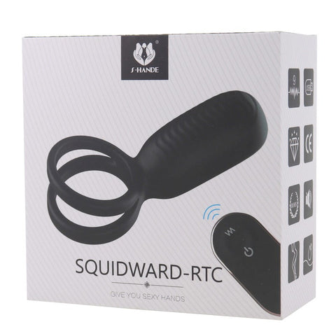 S-Hande Squidward 9 Frequency Vibration Cock Ring Black - Vibrating Cock Rings