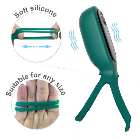 S-Hande Squidward 9 Functions Vibrating Cock Ring Green - Vibrating Cock Rings
