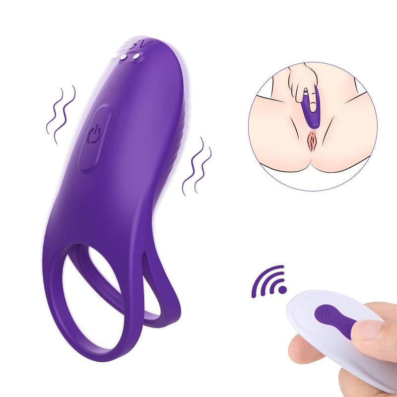 S-Hande Trap Rechargeable Vibrating Mens Cock Ring Purple - - Vibrating Cock Rings