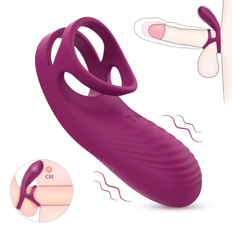 S-Hande Nicholas Waterproof and Rechargeable Cock Ring Claret - - Vibrating Cock Rings