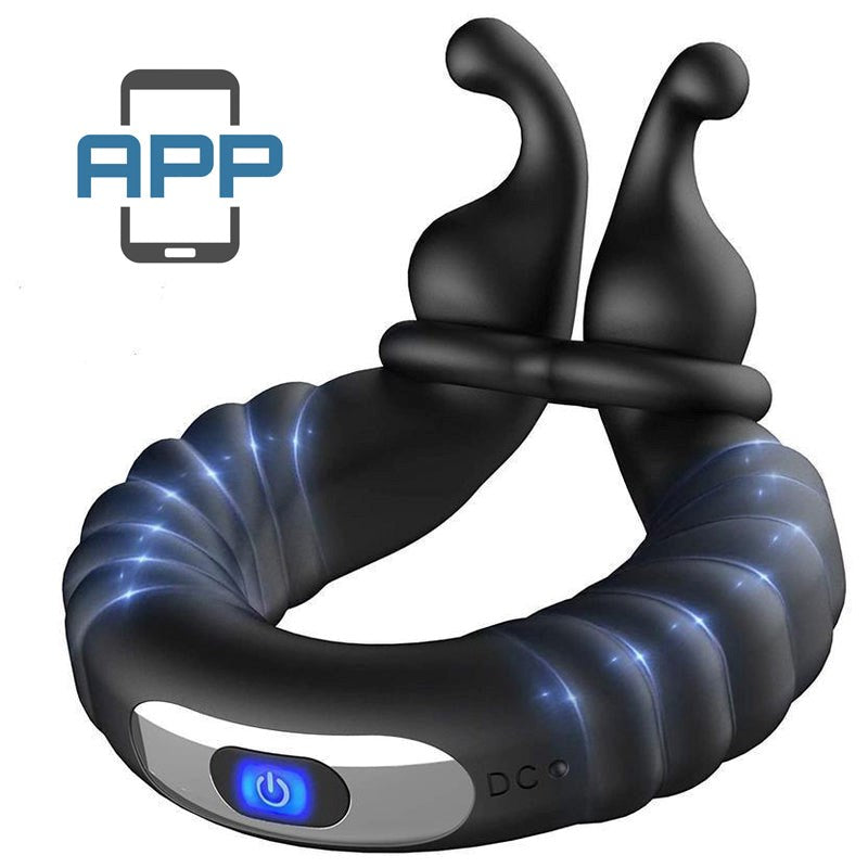 BDStyle Snails 10 Functions Vibrating Dual Penis Ring - - Vibrating Cock Rings