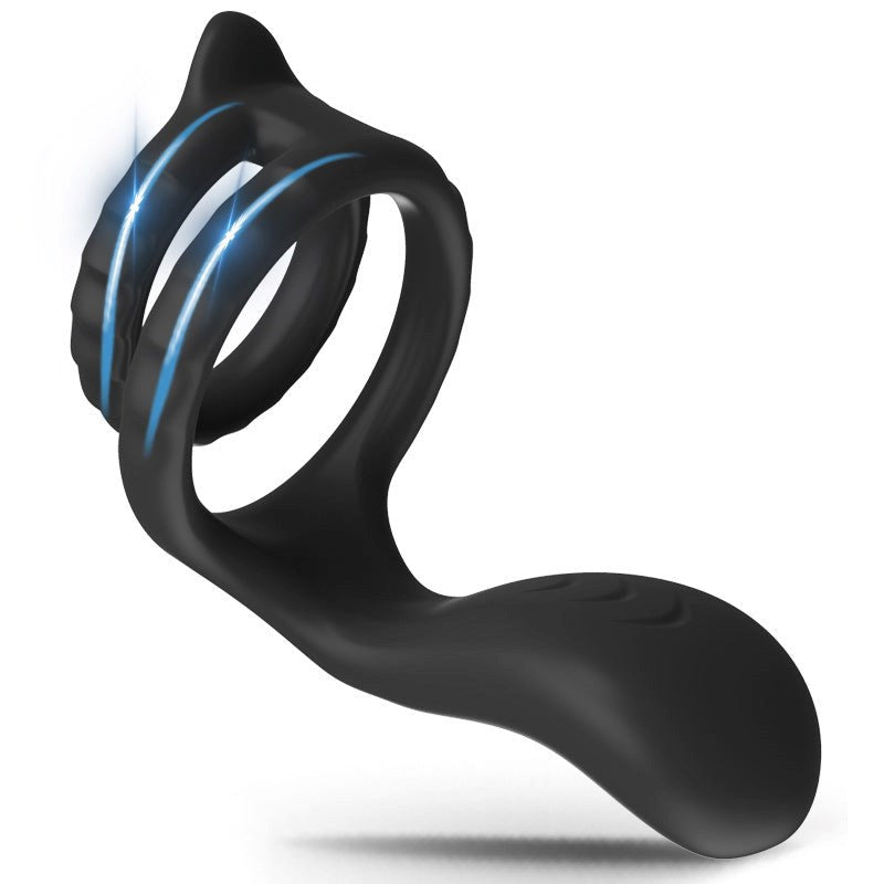 BDStyle 10 Functions Mens Vibrating Dual Cock Ring - - Vibrating Cock Rings