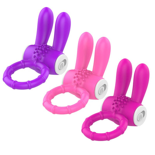 BDStyle Rabbit Ear Multi Functions Vibrating Cock Ring - Vibrating Cock Rings