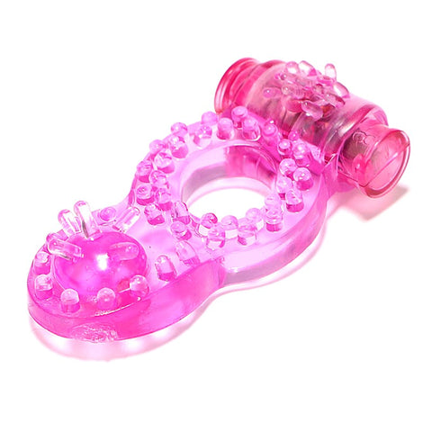 BDStyle Hem Beads Soft TPR Material Vibrating Cock Ring - Vibrating Cock Rings