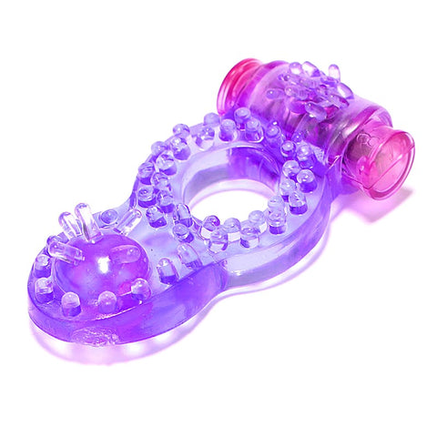 BDStyle Hem Beads Soft TPR Material Vibrating Cock Ring - Vibrating Cock Rings