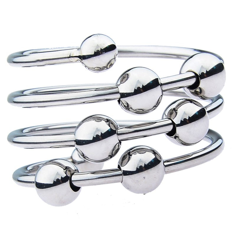 BDStyle Stainless Steel Six Removable Ball Mens Cock Ring - - Steel Cock Rings