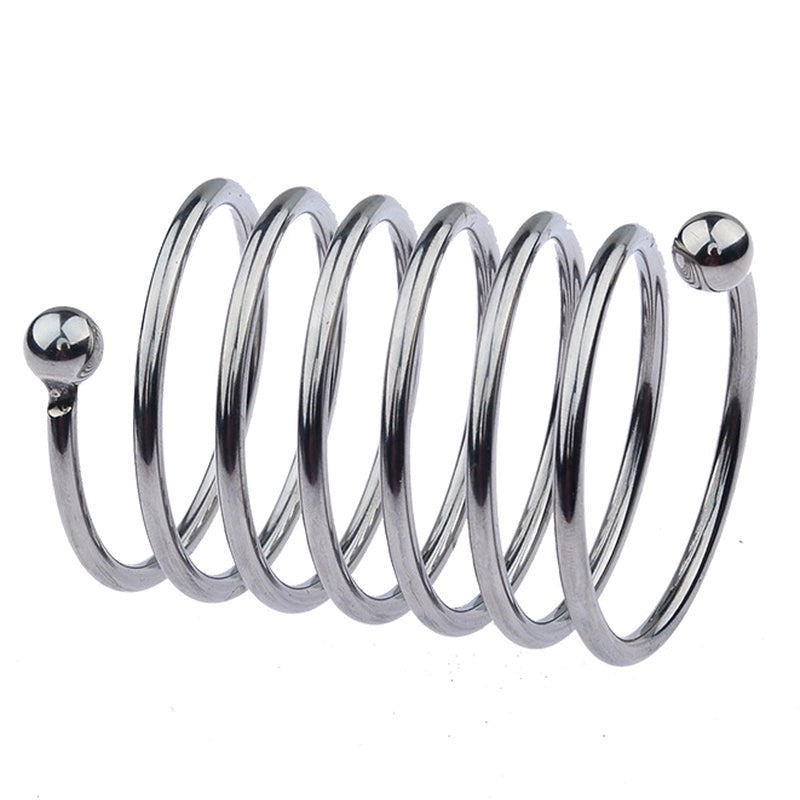 BDStyle Spring Style 6 Circle Mens Metal Glans Ring - - Steel Cock Rings