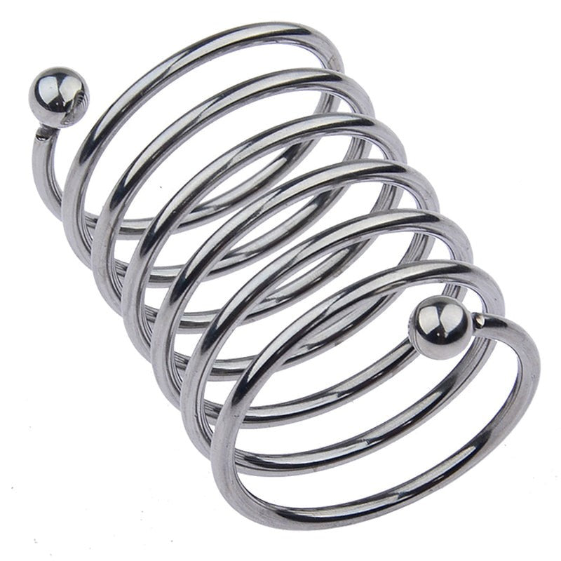 BDStyle Spring Style 6 Circle Mens Metal Glans Ring - - Steel Cock Rings