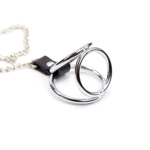 BDStyle Adjustable Nipple Clamps With Cock Ring - Steel Cock Rings