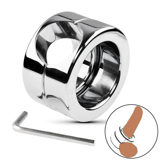 BDStyle Master Series Stainless Steel Male Penis Trap - Steel Cock Rings