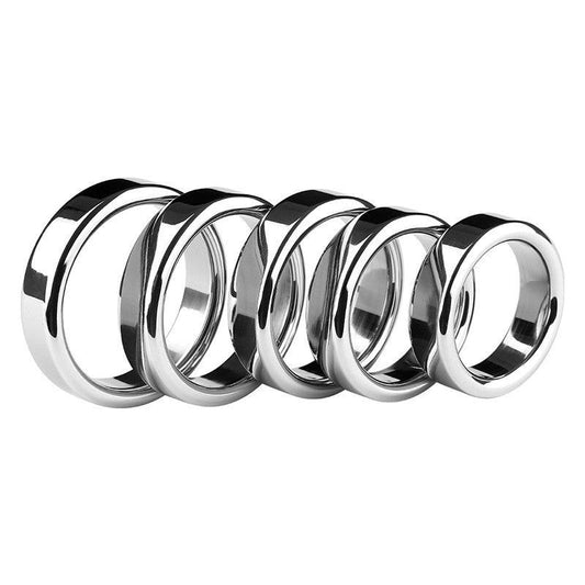 BDStyle Chrome Stainless Steel Mens Cock Ring 1.5cm Height - Steel Cock Rings