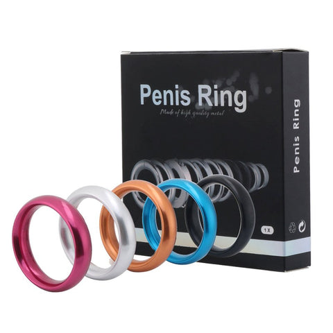 BDStyle Aluminum Round Mens Cock Ring Large - Steel Cock Rings