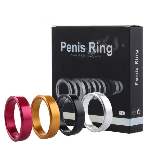 BDStyle Colorful Erection Enhancer Aluminum Cock Ring Large - - Steel Cock Rings