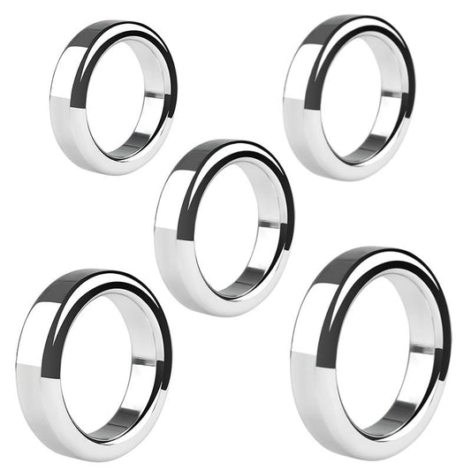 BDStyle Chrome Stainless Steel Mens Cock Ring 1.2cm Height - Steel Cock Rings