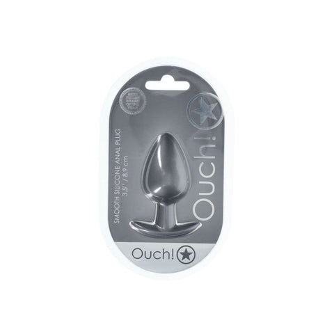 Shots OUCH! 8.9 cm Large Metallic and Soft Silicone Anal Plug - Butt Plugs
