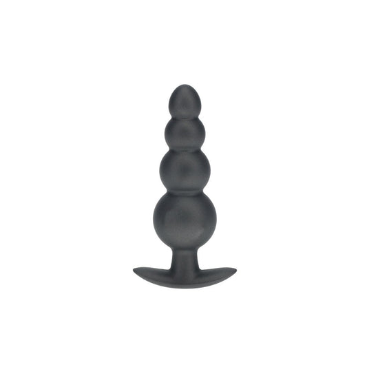 Shots OUCH! 11.7 cm Beaded Metallic Silicone Anal Plug - Butt Plugs
