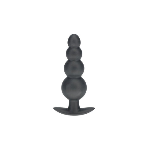 Shots OUCH! 11.7 cm Beaded Metallic Silicone Anal Plug - Butt Plugs