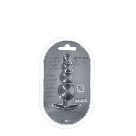 Shots OUCH! 11.7 cm Beaded Metallic Silicone Anal Plug - Butt Plugs