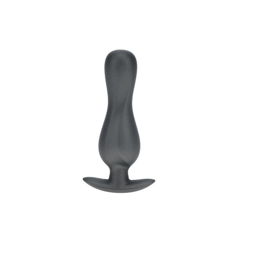 Shots OUCH! Curvy 11.7 cm Metallic Silicone Anal Plug - Butt Plugs