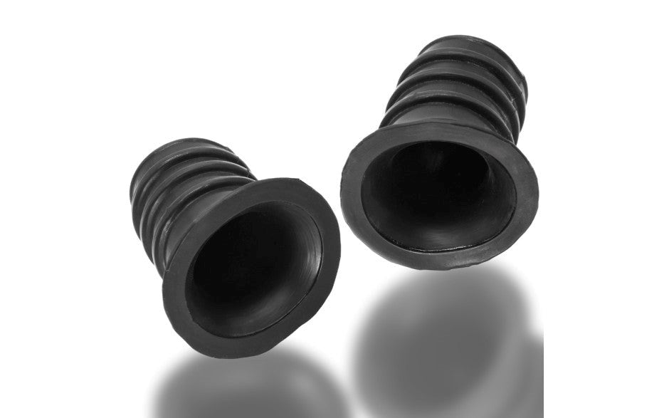 OxBalls Ribnibs Curved Springy Ribbed Nipple Suckers Night Edition - - Breast and Nipple Toys