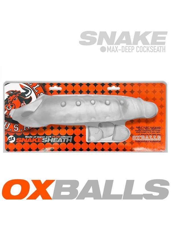 OxBalls Snake Deep Reacher Male Cocksheath Clear Ice - - Penis Sleeves and Extenders