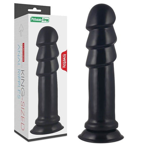Lovetoy King Sized Anal Ripples Mega Butt Plug 28.5cm Black - Butt Plugs