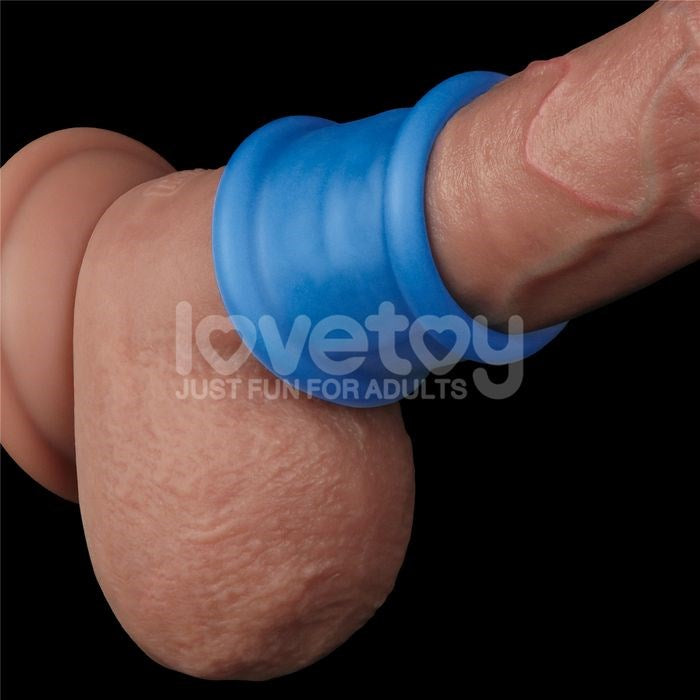 Lovetoy Pinnacle Pro Tapered Squeeze Male Ball Stretcher Blue - - Ball Stretchers and Crushers
